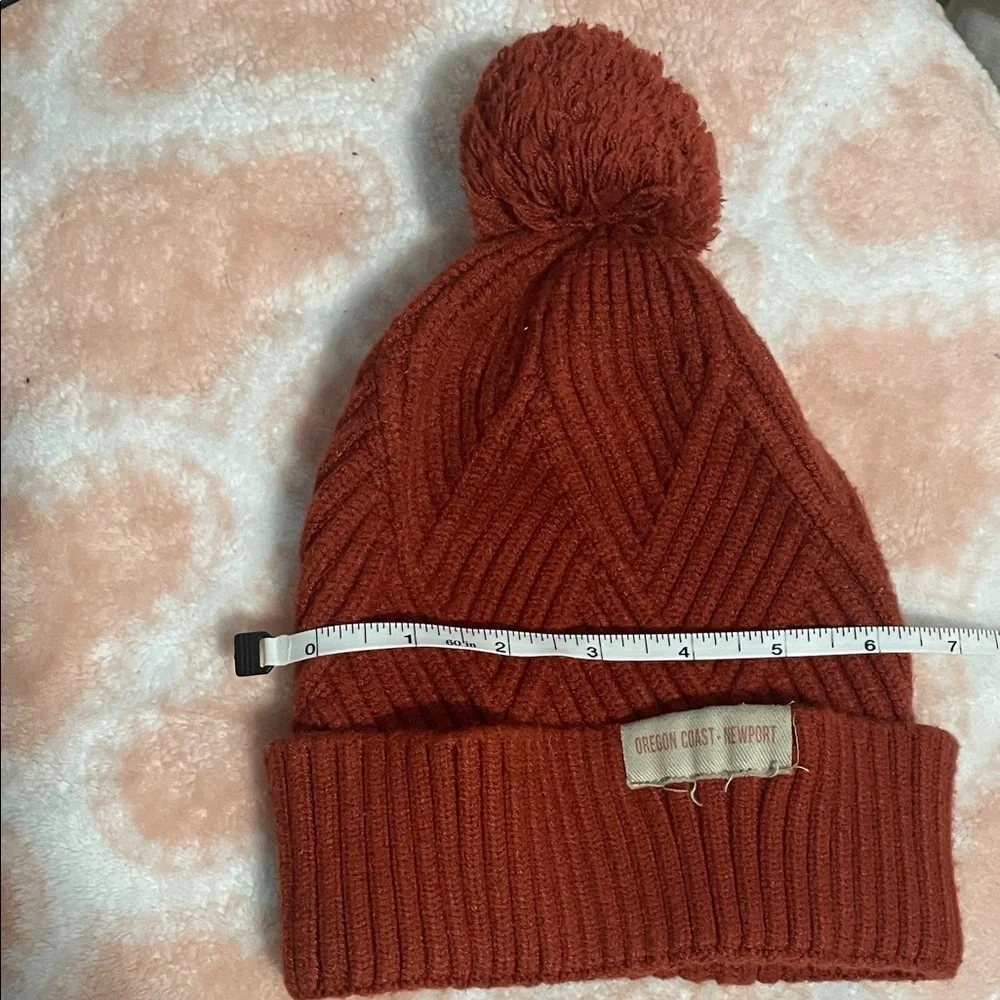 Legacy Kids Knit Beanie with Pom Pom - Rust
